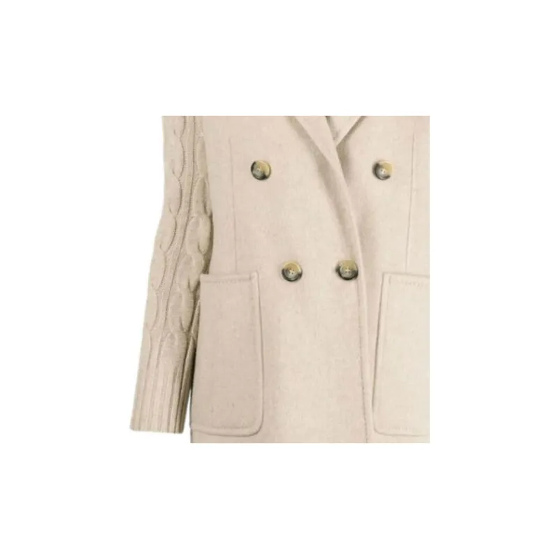 MaxMara Dalia Double breasted Cable knit Coat-4