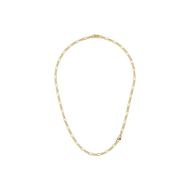 Numbering Brass With Rhodium Plating Necklaces Men's Gold-0