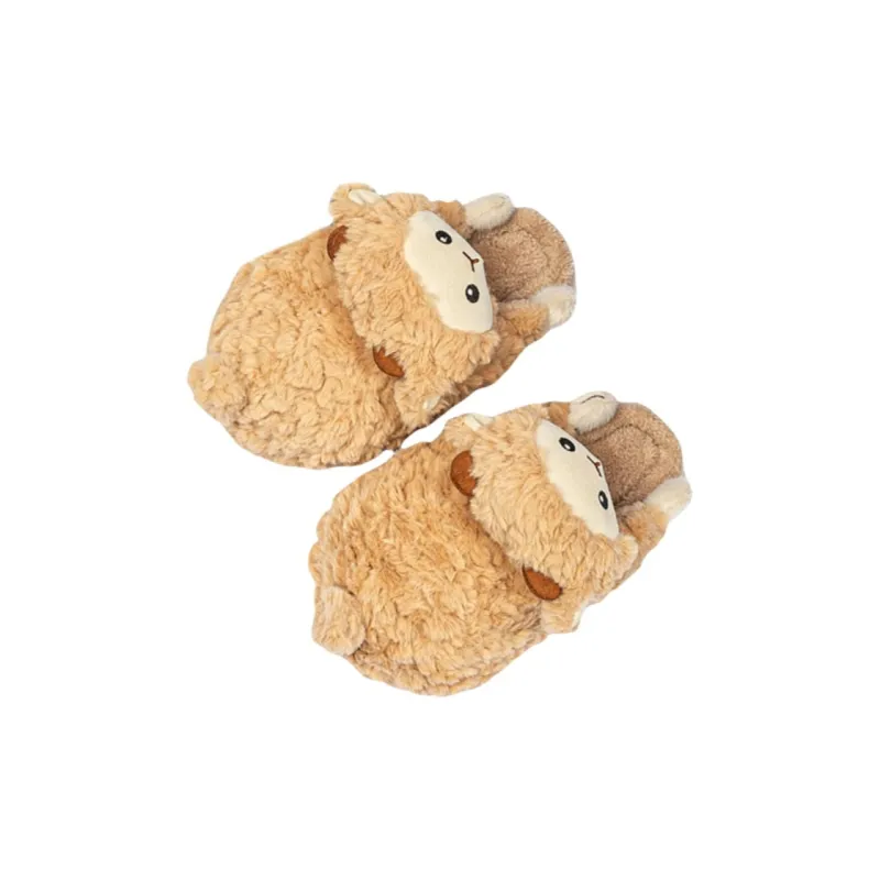Ming Sheng Squashy And Bouncy Feeling Fuzzy Velvet Platform Cotton Slipper, Home Slippers-3