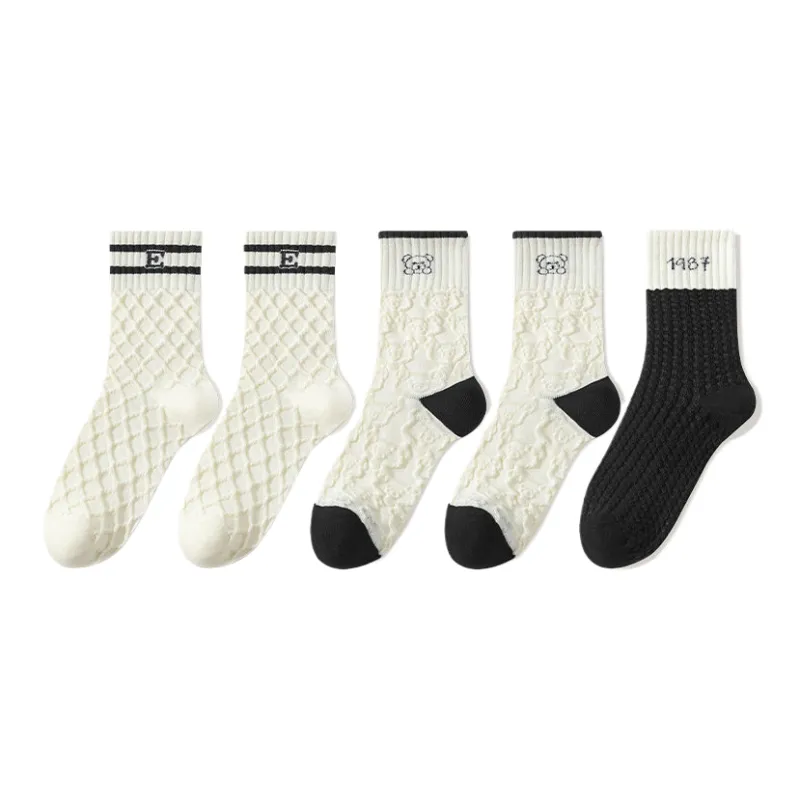 Lan Miao Mid Calf Socks Women's 5 Pack-3