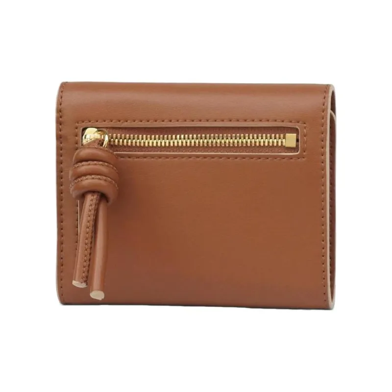 GANNI Recycled Leather Wallet Women's Caramel Coffee Coffee-1