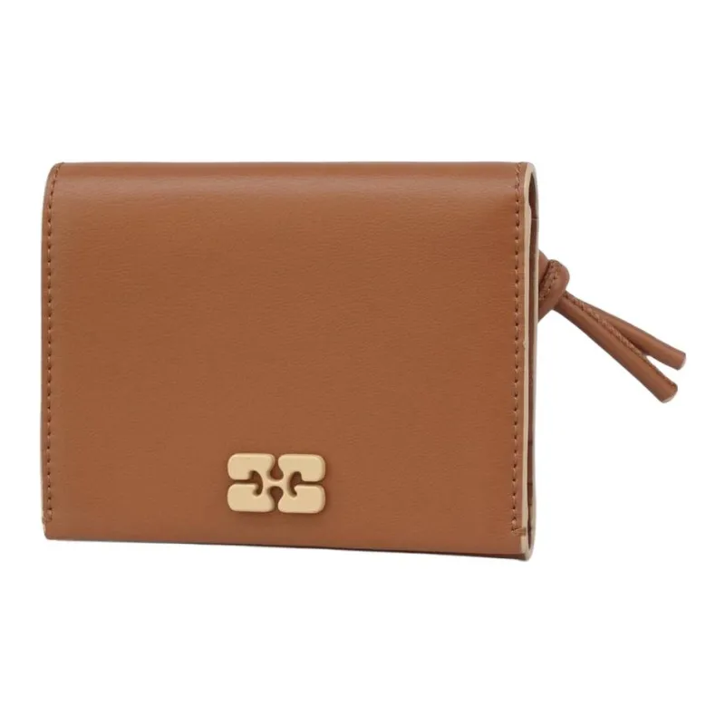 GANNI Recycled Leather Wallet Women's Caramel Coffee Coffee-0