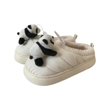 Thin Strips Cotton Slippers Unisex, White