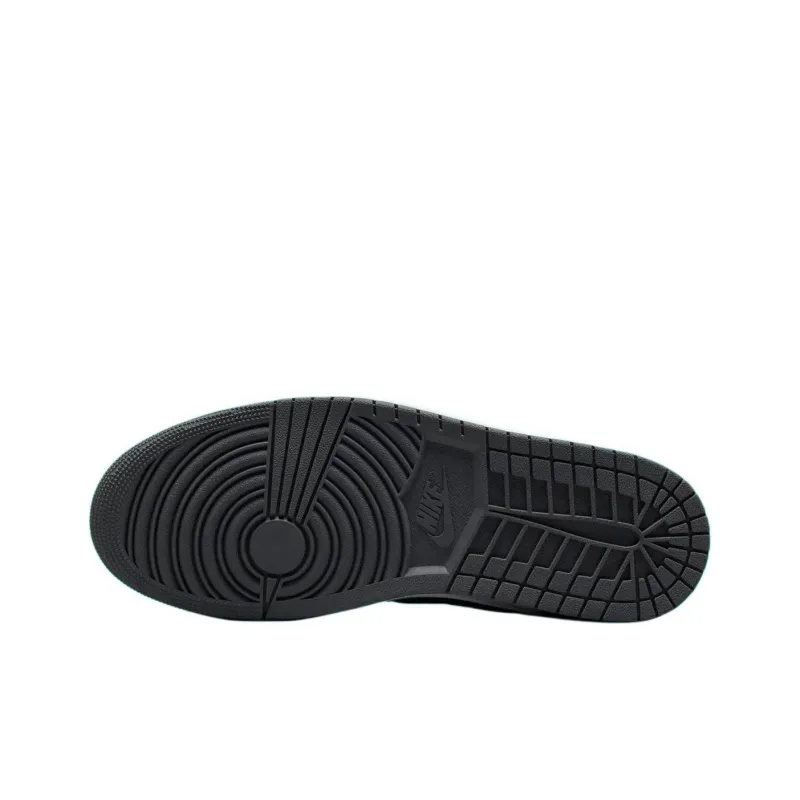 Jordan Air Jordan 1 Anti-Slip Wear-Resistant Low-Top Vintage Basketball Shoes Unisex White Gray Black-4