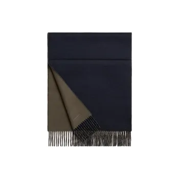 HERMES Cashmere Knit Scarves Men's Navy