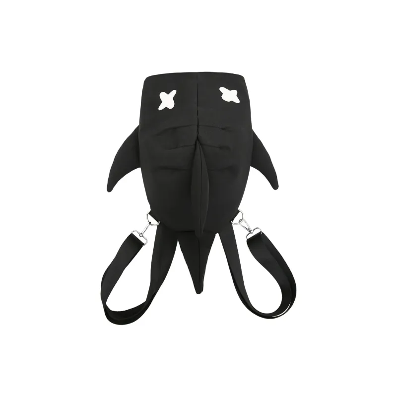 Dusen Kangaroo Nylon Backpack Regular Unisex Black/White-12