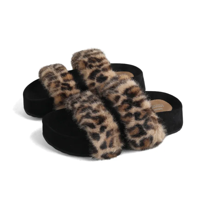 DOLIN COLLECTION Slip Resistant Slide Slippers Women's Leopard Print-1