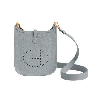 HERMES Evelyne Clemence Cow Leather Evelyn Shoulder Bag, Crossbody Bag Mini Women's Glacier Blue