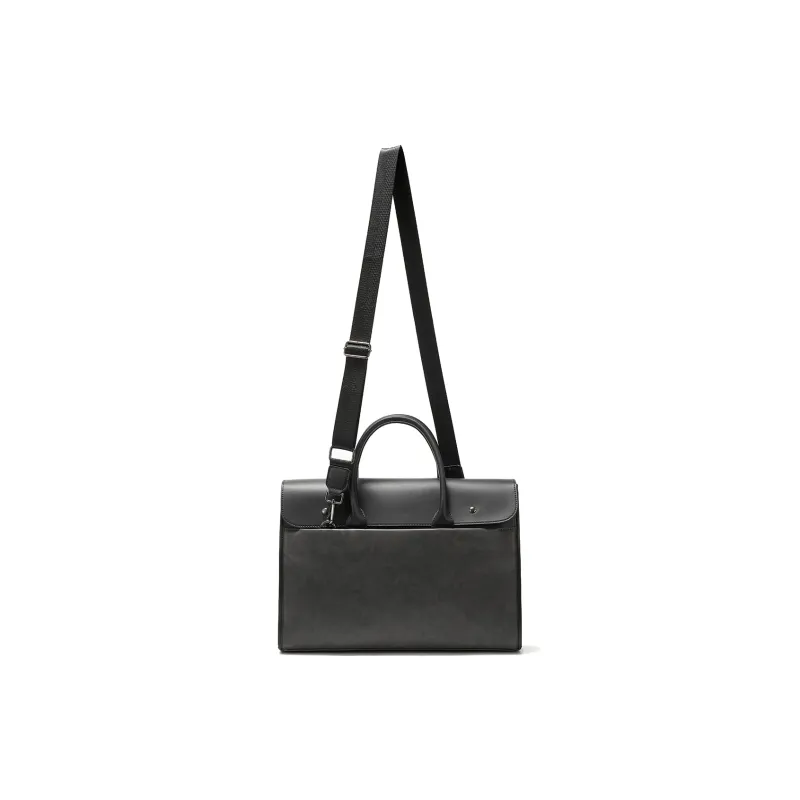 Yawei Kuroda PU Artificial Leather Bonded Crossbody Bag Handbag Large Size Men's Black Gray Color-2