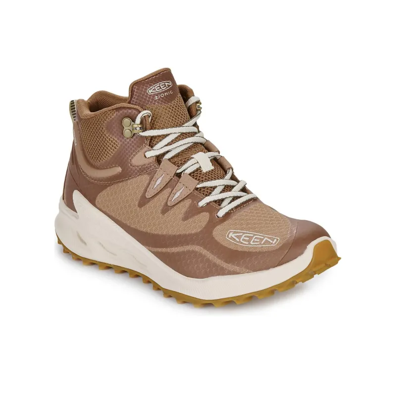 KEEN Zionic Anti Slip Wear Resistant High Top Hiking Shoes Women's Beige Brown-1