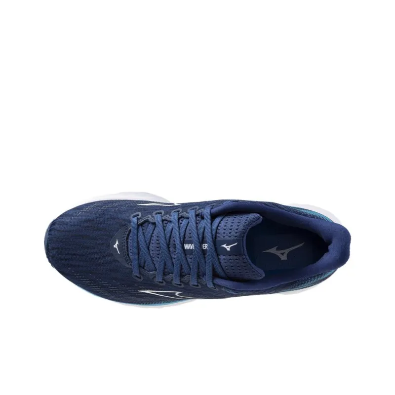 Mizuno Wave Rider 28 Anti Slip Wear Resistant Low Top Casual Running Shoes Men's Dark Blue-3