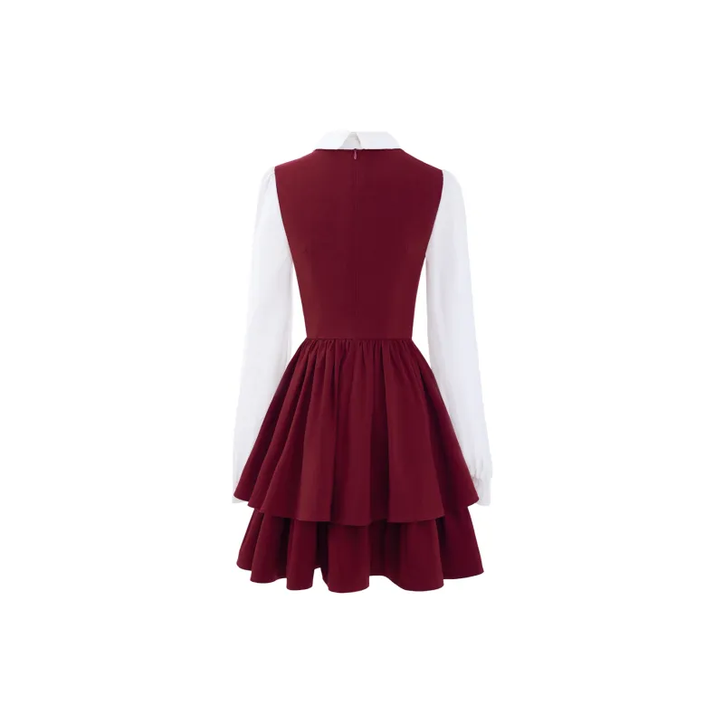 Blovelan Long Sleeved Dresses Women's Garnet Red-1