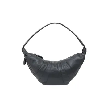 Lemaire Nappa Leather Croissant Bag, Crossbody Bag, Shoulder Bag Large Size Women's Asphalt