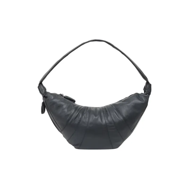 Lemaire Nappa Leather Croissant Bag, Crossbody Bag, Shoulder Bag Large Size Women's Asphalt-0