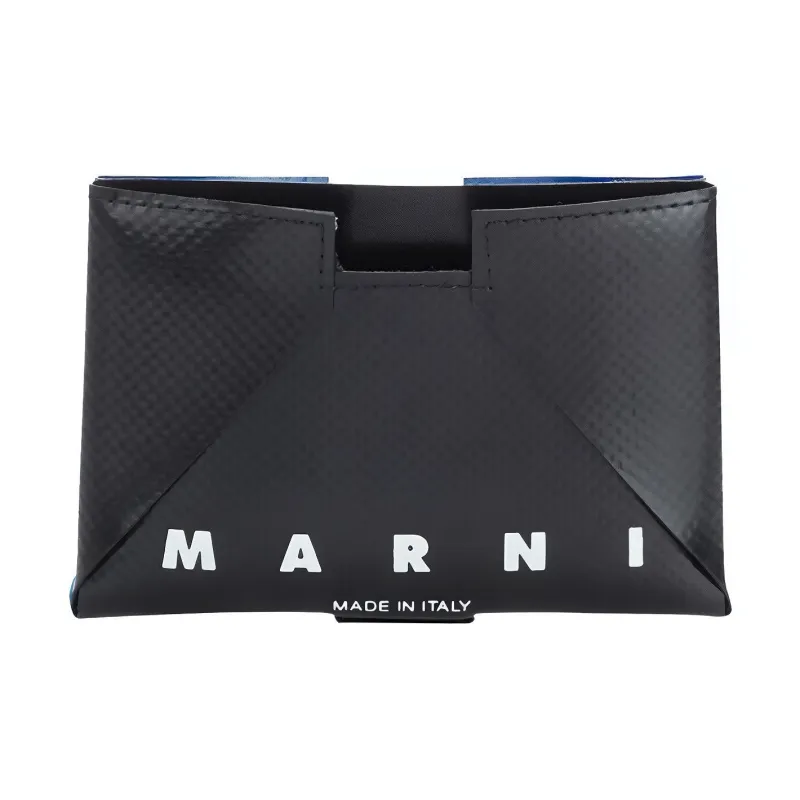 MARNI Fabric Coin Purse, Card Holder Regular Men's Black & Blue-1