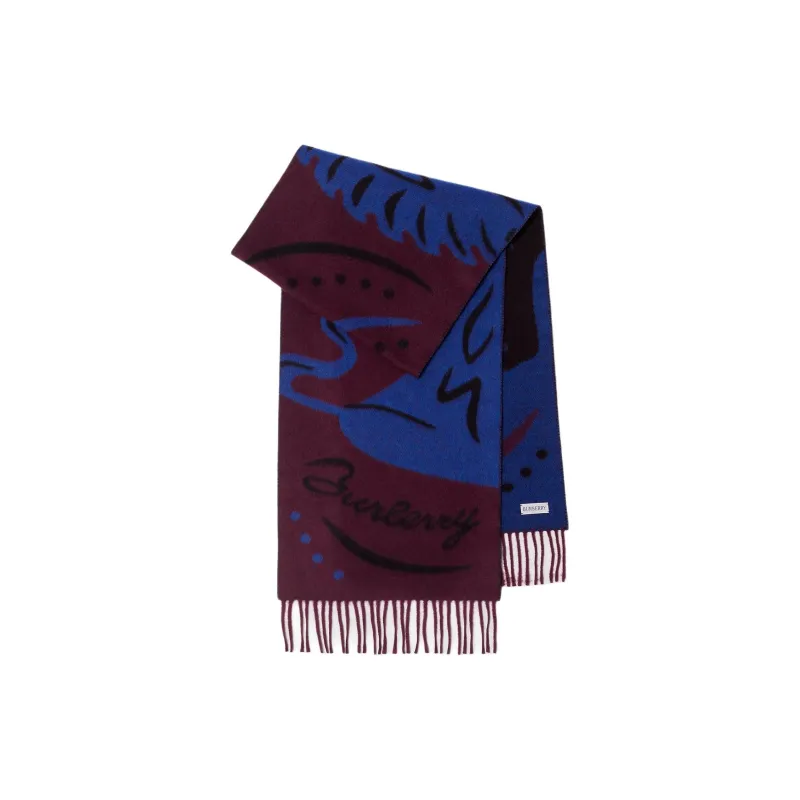 Burberry Mirrored Horse Cashmere Scarf-0