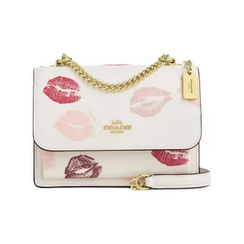 COACH Klare Refined Pebbled Leather Shoulder Bag Crossbody Bag Mini Women's Gold & Chalk Multicolor