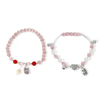 D.K.X Glass Cat Eye Bracelets Women's
