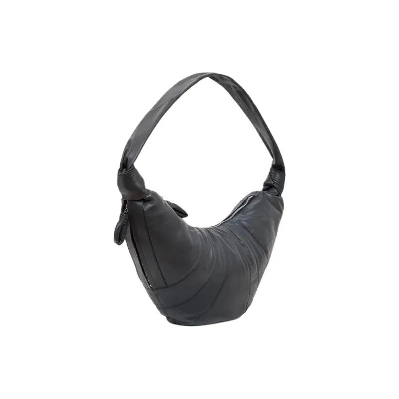 Lemaire Nappa Leather Croissant Bag, Crossbody Bag, Shoulder Bag Large Size Women's Asphalt-1