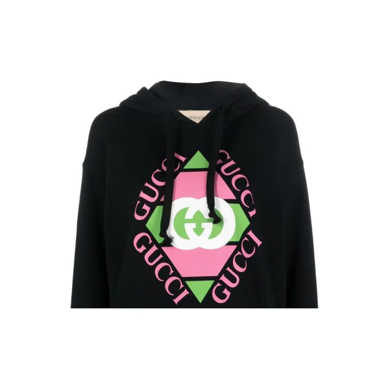 GUCCI Logo print Drawstring Hoodie-4