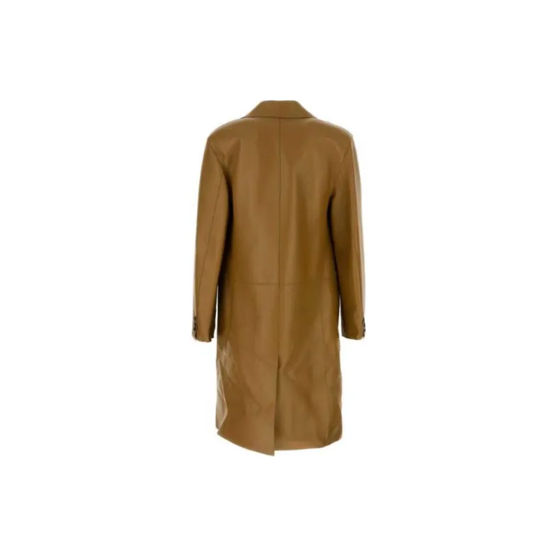 Bottega Veneta Single Breasted Leather Coat-1