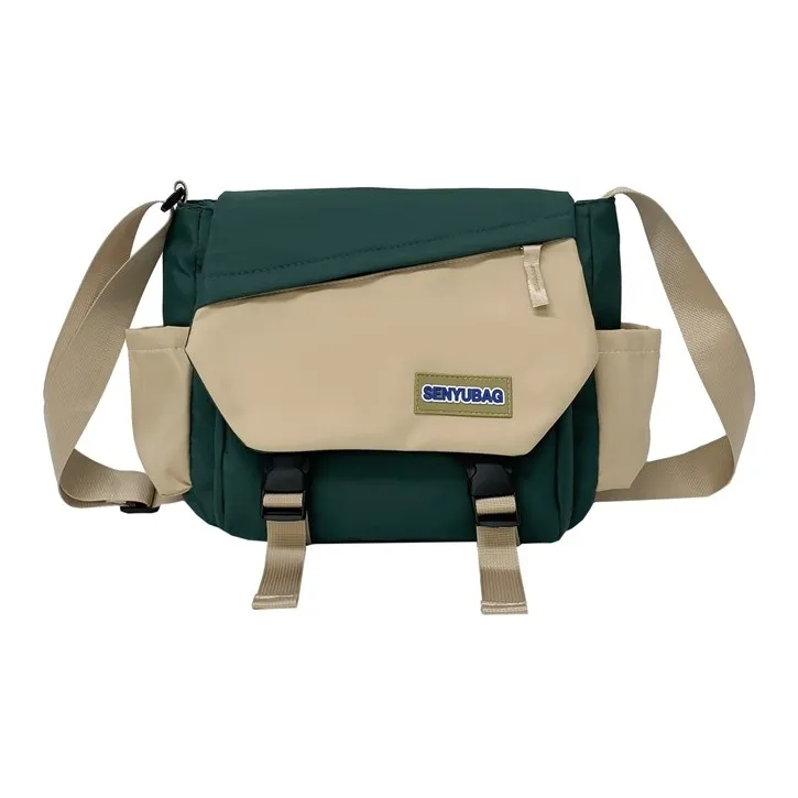 DCLOUD Composite Cloth Backpack Shoulder Bag Crossbody Bag Unisex Ecru Khaki/Green Khaki/Red Khaki/Black-4