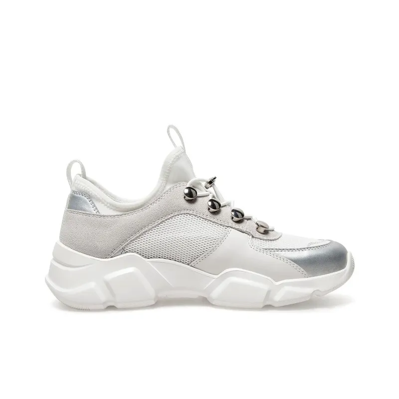 SKAP Abrasion Resistant Low Top Chunky Sneakers Women's Silver-2