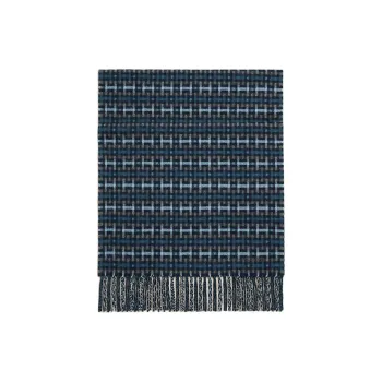 HERMES Cashmere Knit Scarves Men's Marble Blue