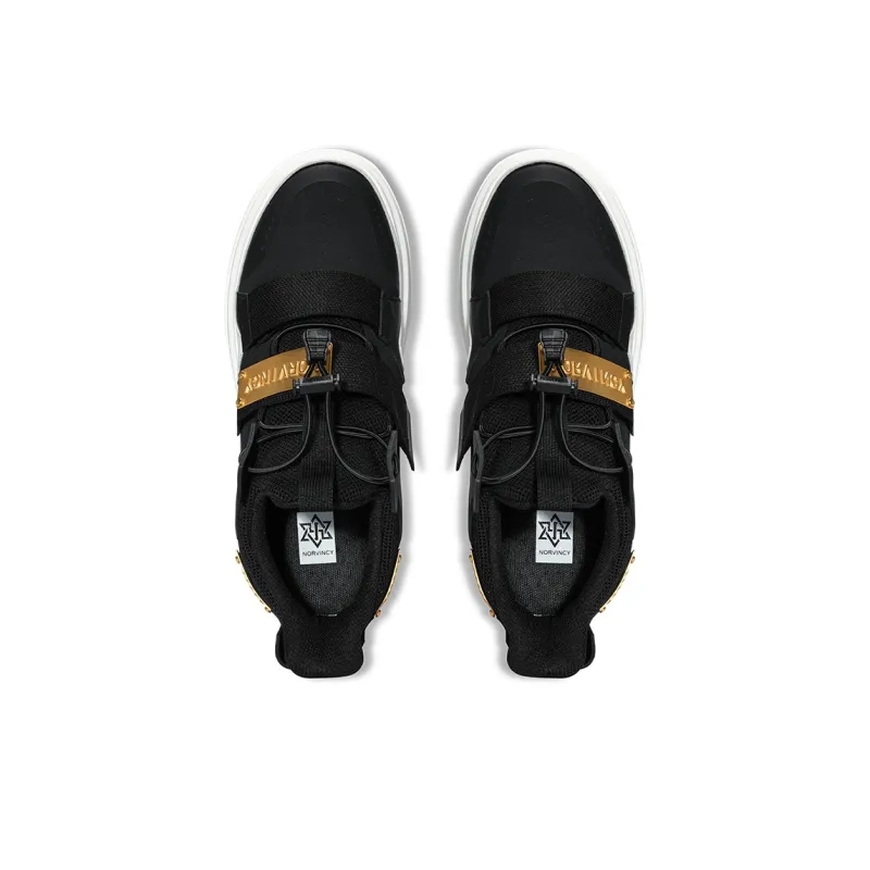 NORVINCY Low Top Skateboard Shoes Unisex Black White-2