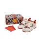 Red Beige White Black