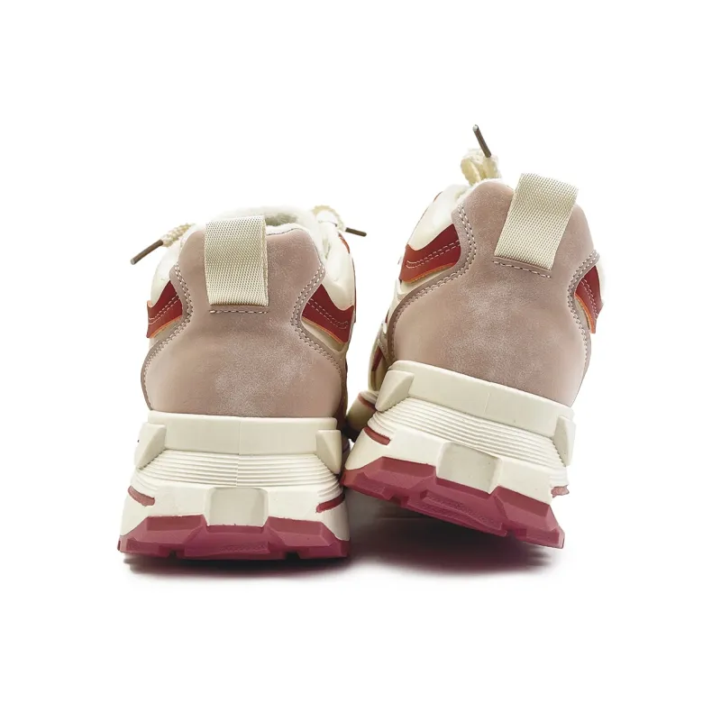 Warrior Trendy Casual Shoes Slip-Resistant Warm Mid-Top Casual Shoes Women's Beige Red-5