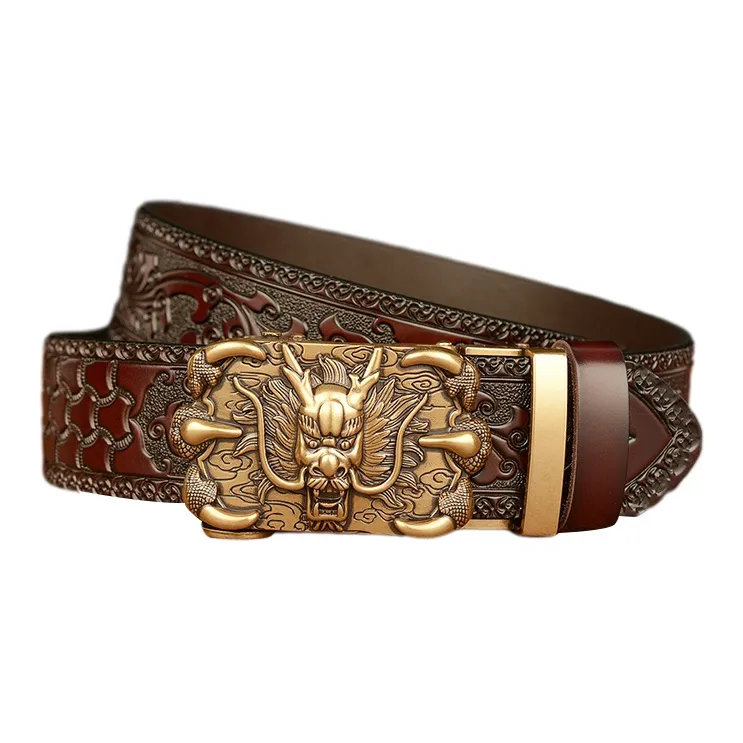 YUZHAOLIN Cow Split Leather Belt, Gift Box Set Unisex 3.4cm-2