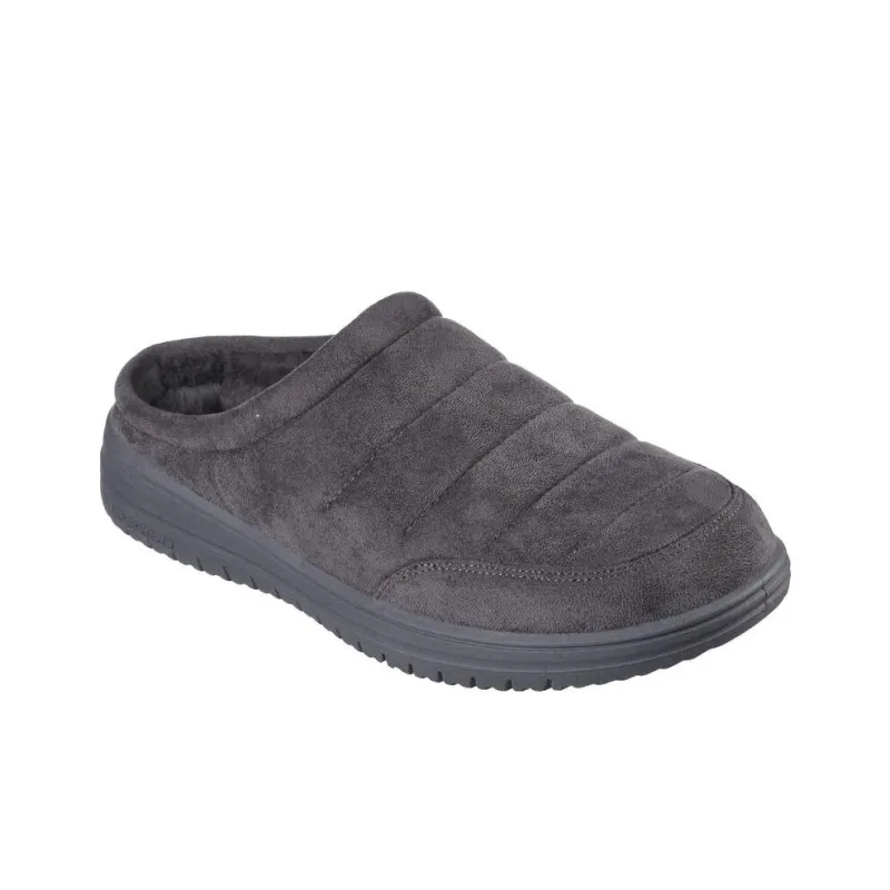 Skechers Relaxed Fit Slip-Resistant Wrap-toe Slippers Men's Gray-2