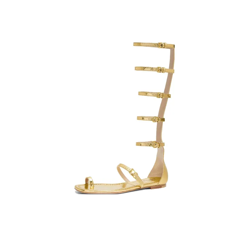 MICHAEL KORS Juliette Roman Sandals Women's Gold-4