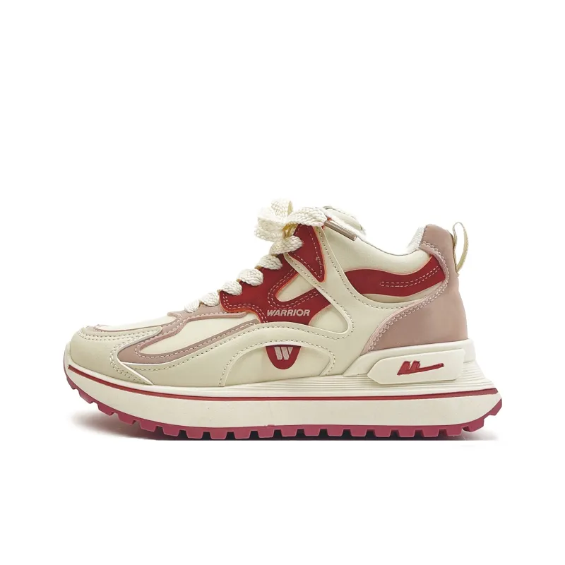 Warrior Trendy Casual Shoes Slip-Resistant Warm Mid-Top Casual Shoes Women's Beige Red-0