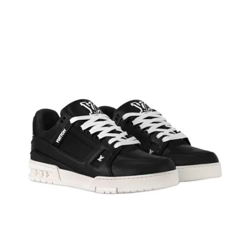 LOUIS VUITTON Trainer Low Top Skateboard Shoes Men's Black-2