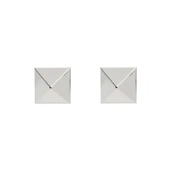 Valentino Brass Stud Earrings Men's Silver