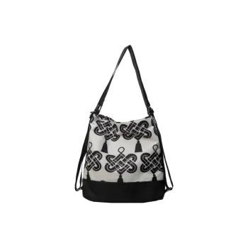 Yalu Nylon Shoulder Bag, Crossbody Bag Women's Chinese Knots/Dragon/Floral/Horse