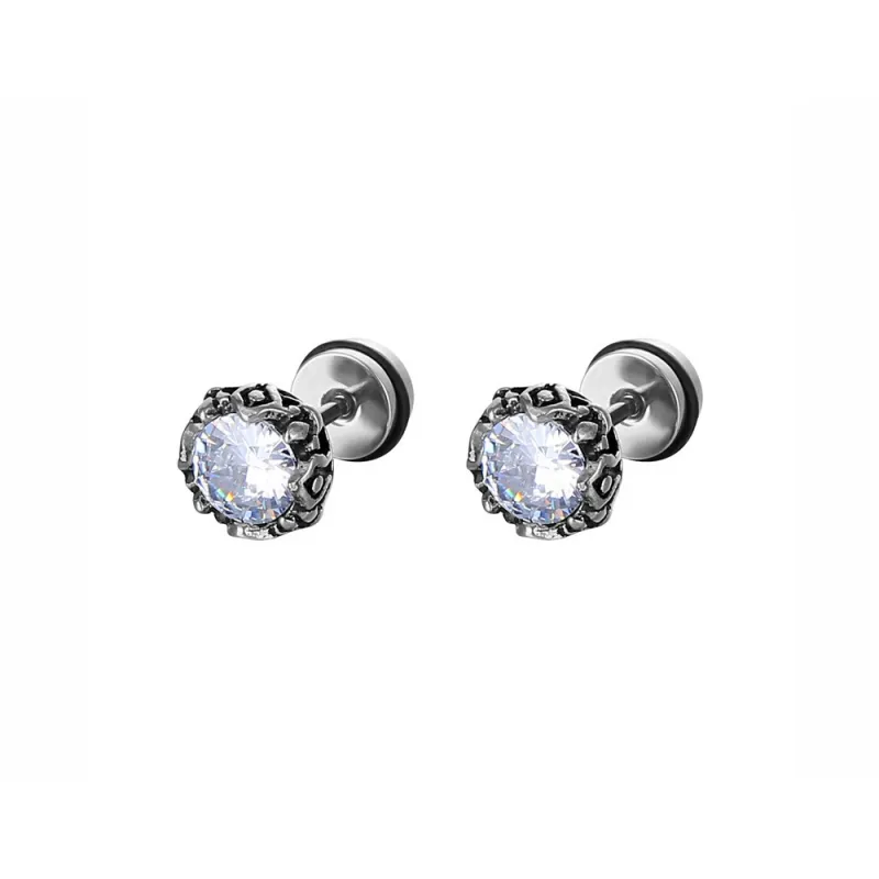 Muyan Titanium Steel Crown Stud Earrings Women's-2