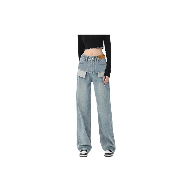 Weixi Jeans Women's Cool Tea Blue-2