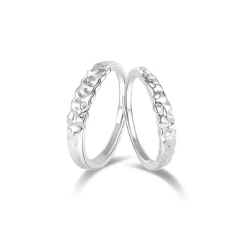 WANLIACC S925 Silver Sugar Paper Couple Ring Unisex