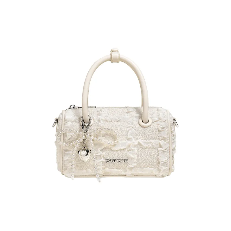 TOUTOU Fabric Handbag Regular Women's White/Blue-6