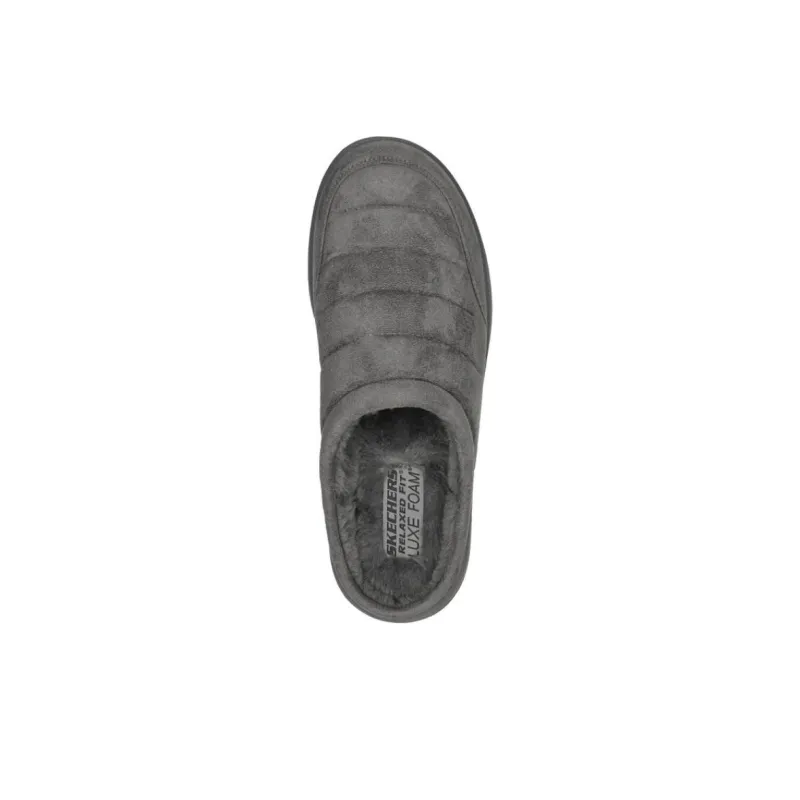 Skechers Relaxed Fit Slip-Resistant Wrap-toe Slippers Men's Gray-3