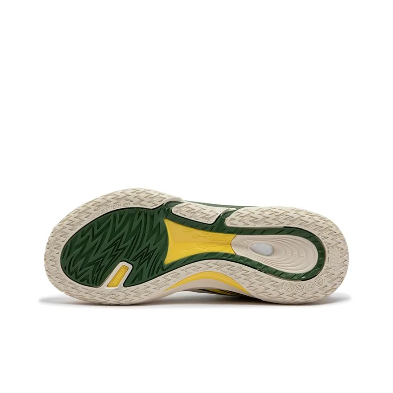 361° LIGHT UP PRM Enjoy The Shade Cushioning Anti-Slip And Wear-Resistant Low-Top Basketball Shoes Men's Beige Green-4
