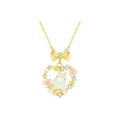 CHOW TAI SENG Necklaces Pale Greenish White Jade Women's