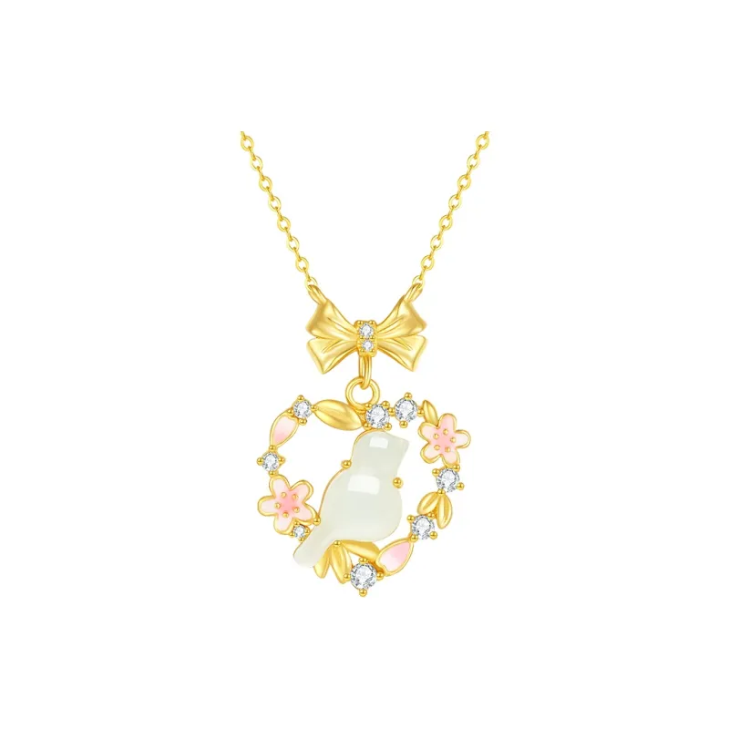 CHOW TAI SENG Necklaces Pale Greenish White Jade Women's-0