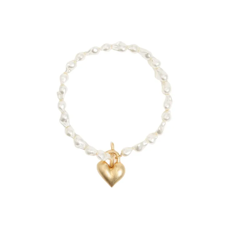 Bimba Y Lola Matte golden Heart Necklace-1