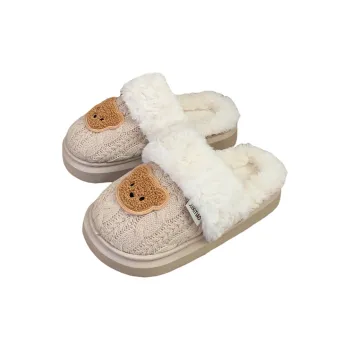 Thin Strips Cotton Slippers, Home Slippers Women's Khaki