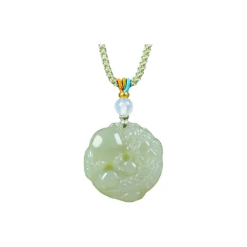 Jing Ruyu Necklaces Pale Greenish White Jade Unisex