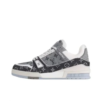LOUIS VUITTON Trainer Low Top Skateboard Shoes Unisex Black White